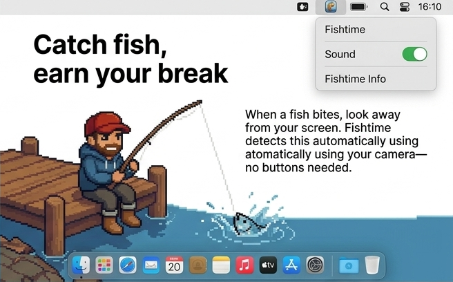 When a fish bites, look away from your screen