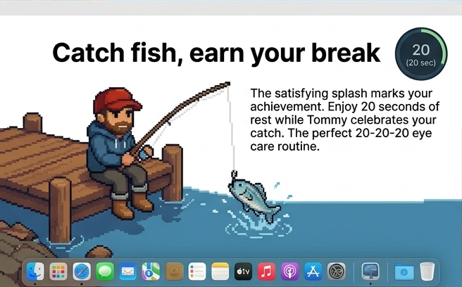 Enjoy 20 seconds of rest while Tommy celebrates your catch